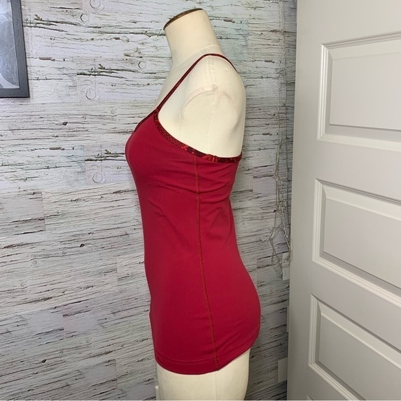 Lululemon Tank Top Lot Of 2 Sz 4 Blue Red Built In Bra Racerback Camisole Sport - Picture 14 of 16
